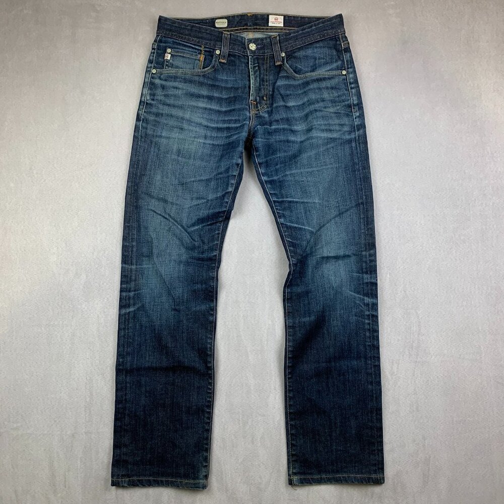 AG Adriano Goldschmied Mens Pants 31 Blue Jeans Matchbox Slim Straight USA 31x30
